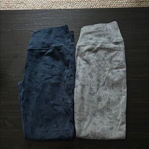 Alphabets Blue and Gray camo print leggings